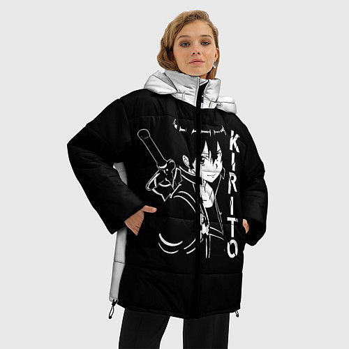 Женская зимняя куртка Kirito / 3D-Черный – фото 3
