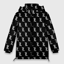 Куртка зимняя женская Эл паттерн черный, цвет: 3D-светло-серый