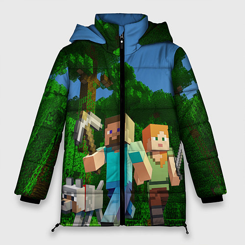 Женская зимняя куртка Minecraft / 3D-Красный – фото 1