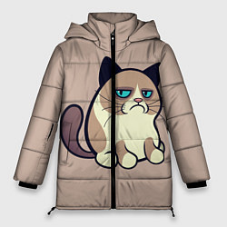 Куртка зимняя женская Великий Grumpy Cat, цвет: 3D-черный