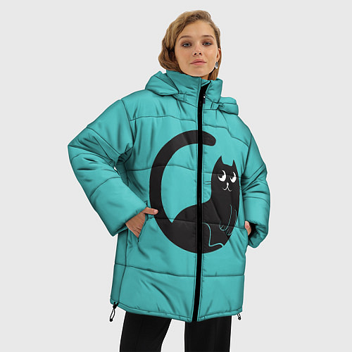 Женская зимняя куртка Чёрный котя / 3D-Черный – фото 3