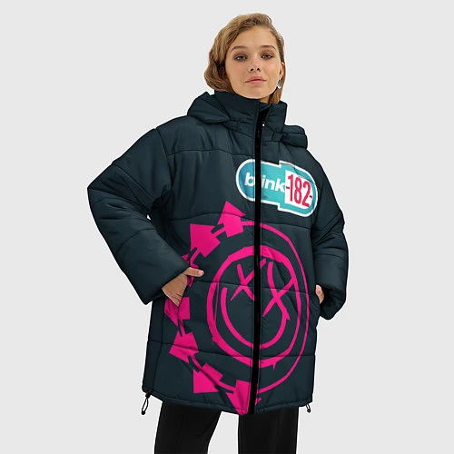 Женская зимняя куртка Blink 182 / 3D-Черный – фото 3
