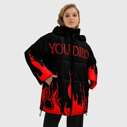 Женская зимняя куртка YOU DIED / 3D-Черный – фото 3