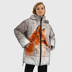 Куртка зимняя женская Лиса и снег, цвет: 3D-красный — фото 2