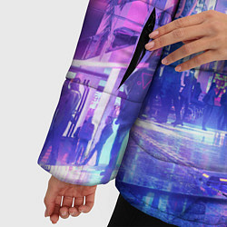 Куртка зимняя женская Cyberpunk city, цвет: 3D-черный — фото 2