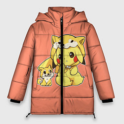 Куртка зимняя женская Pikachu Pika Pika, цвет: 3D-светло-серый