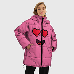 Куртка зимняя женская Смайлы, цвет: 3D-черный — фото 2