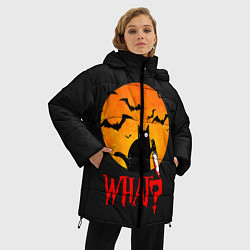Куртка зимняя женская What Cat Halloween, цвет: 3D-черный — фото 2