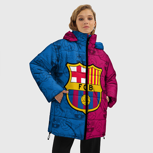 Женская зимняя куртка FC BARCELONA / 3D-Черный – фото 3