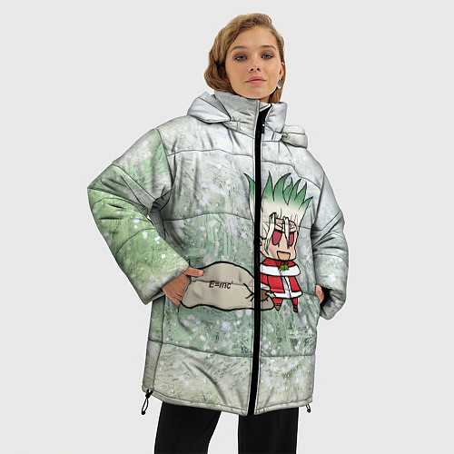 Женская зимняя куртка Доктор Стоун новогодний / 3D-Черный – фото 3
