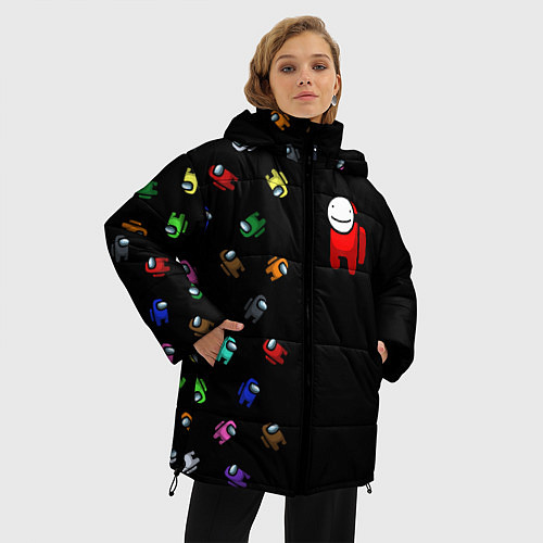 Женская зимняя куртка AMONG US - Impostor / 3D-Черный – фото 3