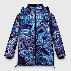 Куртка зимняя женская Синие линии, цвет: 3D-красный