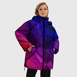 Куртка зимняя женская Ромбы в градиенте, цвет: 3D-черный — фото 2