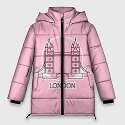 Куртка зимняя женская Лондон London Tower bridge, цвет: 3D-черный
