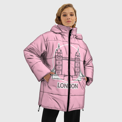 Женская зимняя куртка Лондон London Tower bridge / 3D-Черный – фото 3