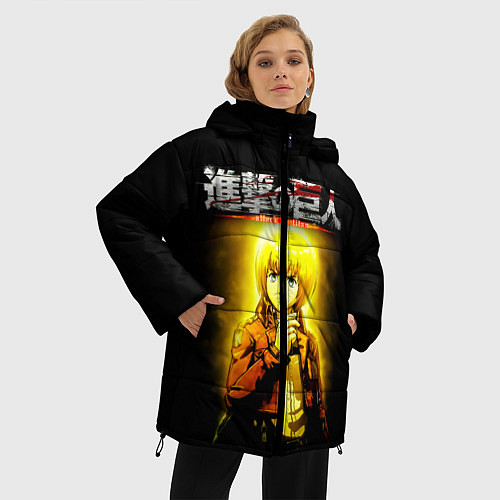 Женская зимняя куртка Атака на титанов / 3D-Черный – фото 3