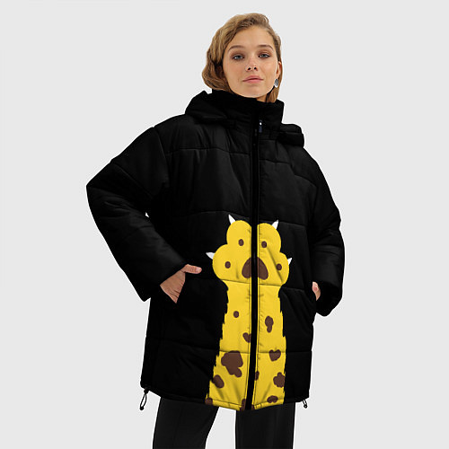 Женская зимняя куртка Лапа тигра / 3D-Черный – фото 3