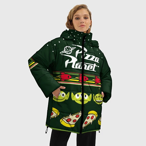 Женская зимняя куртка Pizza Planet / 3D-Черный – фото 3