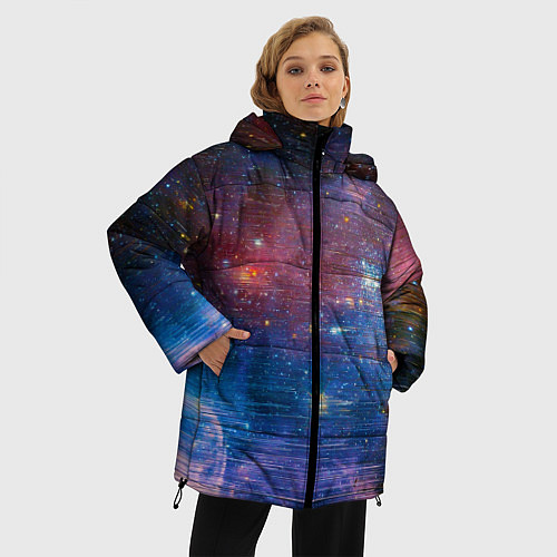 Женская зимняя куртка Glitch space / 3D-Черный – фото 3