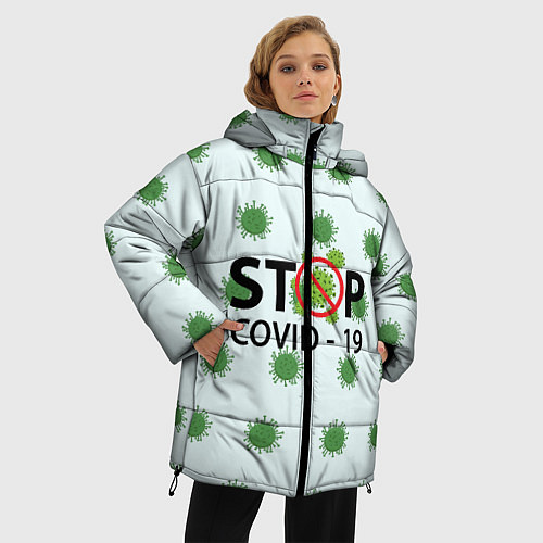 Женская зимняя куртка Stop COVID / 3D-Черный – фото 3