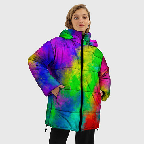 Женская зимняя куртка Multicolored / 3D-Черный – фото 3