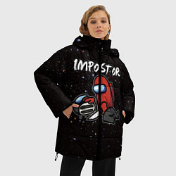 Куртка зимняя женская AMONG US - IMPOSTOR, цвет: 3D-черный — фото 2