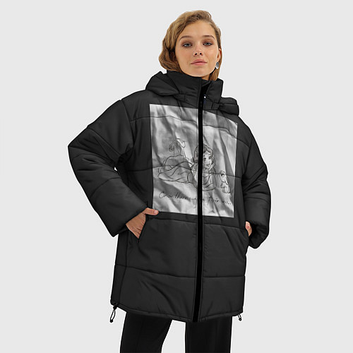 Женская зимняя куртка Белоснежка и кролик / 3D-Черный – фото 3