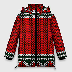 Куртка зимняя женская Новый Год, цвет: 3D-красный