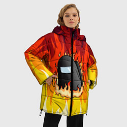 Куртка зимняя женская Among Us Fire Z, цвет: 3D-красный — фото 2