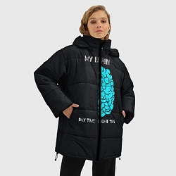 Куртка зимняя женская МОЗГ ДНЁМ НОЧЬЮ, цвет: 3D-черный — фото 2