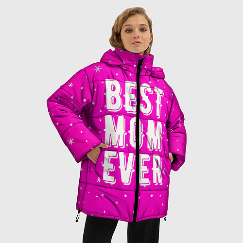 Женская зимняя куртка Лучшая мама / 3D-Черный – фото 3