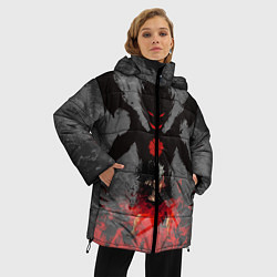 Куртка зимняя женская Черный клевер, цвет: 3D-красный — фото 2