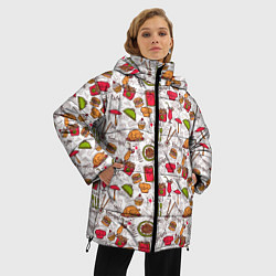 Куртка зимняя женская I love to eat!, цвет: 3D-черный — фото 2