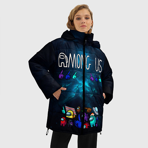 Женская зимняя куртка Among Us Cosmonauts / 3D-Черный – фото 3