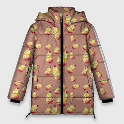 Куртка зимняя женская Пирожное с вишней, цвет: 3D-черный