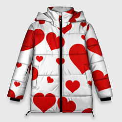 Куртка зимняя женская Сердечки, цвет: 3D-светло-серый