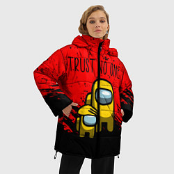 Куртка зимняя женская AMONG US - НЕ ВЕРЬ НИКОМУ, цвет: 3D-красный — фото 2