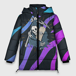 Куртка зимняя женская Skate or die art, цвет: 3D-черный