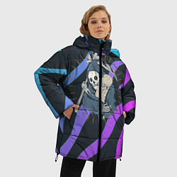 Куртка зимняя женская Skate or die art, цвет: 3D-черный — фото 2