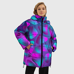Куртка зимняя женская Неоновые капли, цвет: 3D-черный — фото 2