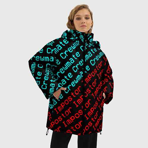 Женская зимняя куртка AMONG US - CrewmateImpostor / 3D-Красный – фото 3