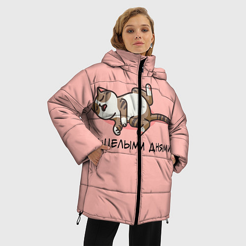 Женская зимняя куртка Я целыми днями / 3D-Черный – фото 3
