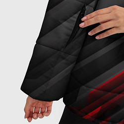Куртка зимняя женская Абстракция черно-красный свет, цвет: 3D-красный — фото 2