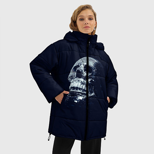Женская зимняя куртка Череп / 3D-Черный – фото 3