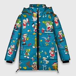 Куртка зимняя женская Looney Tunes Christmas, цвет: 3D-красный