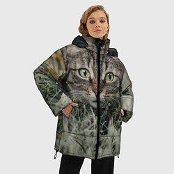 Куртка зимняя женская Кошка, цвет: 3D-черный — фото 2