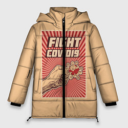 Куртка зимняя женская FIght Covid19, цвет: 3D-черный