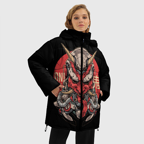 Женская зимняя куртка Cyber Oni Samurai / 3D-Черный – фото 3