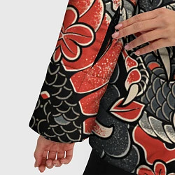 Куртка зимняя женская Самурай Якудза, драконы, цвет: 3D-черный — фото 2