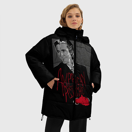 Женская зимняя куртка Американский психопат / 3D-Черный – фото 3